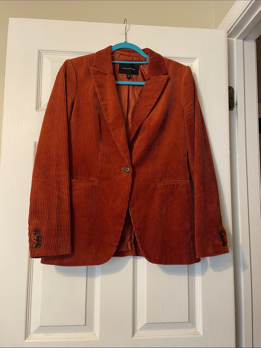 Banana Republic Rust Corduroy Single-Button Blazer - Picture 2 of 8